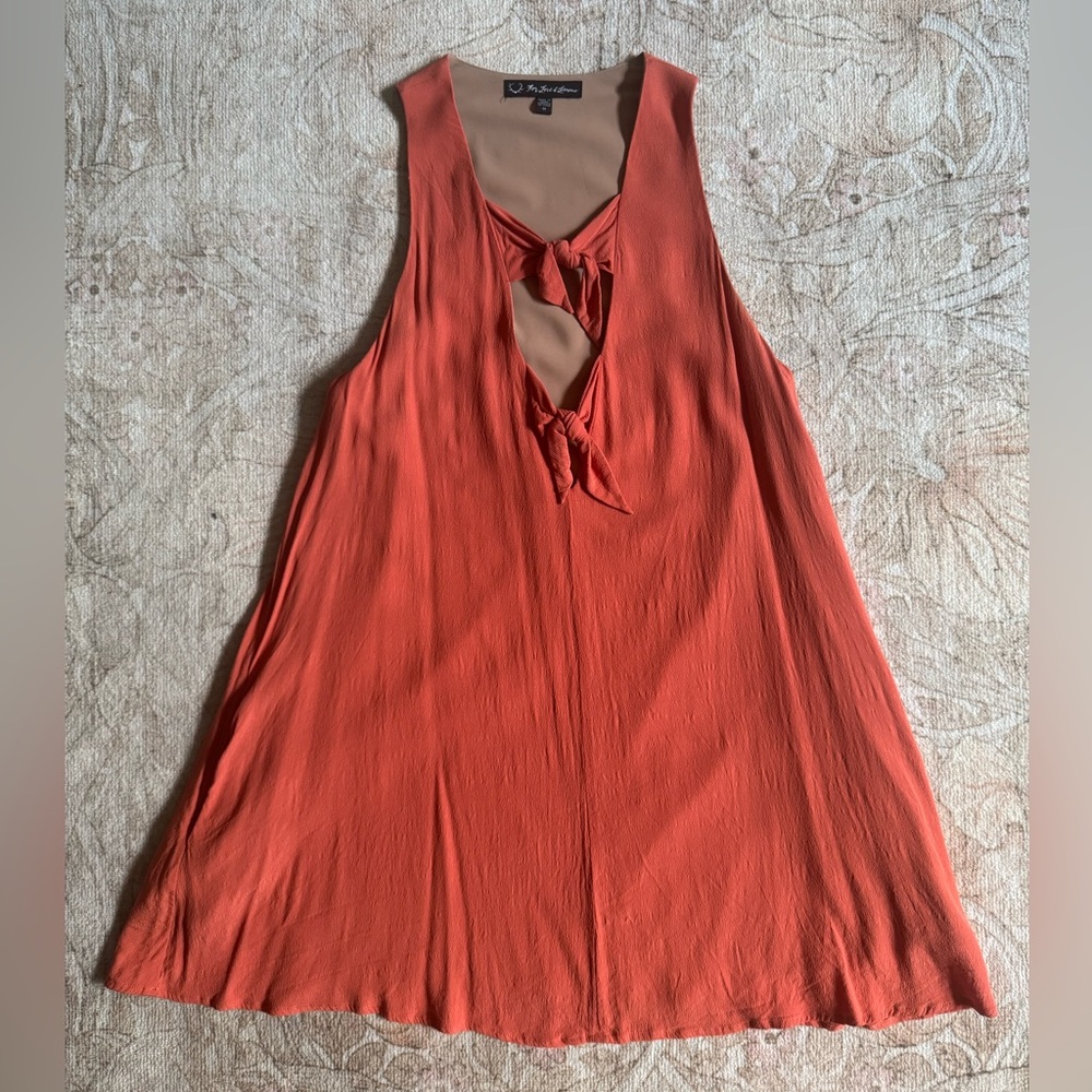 For Love And Lemons Coral Swing Dress with Bow Accents